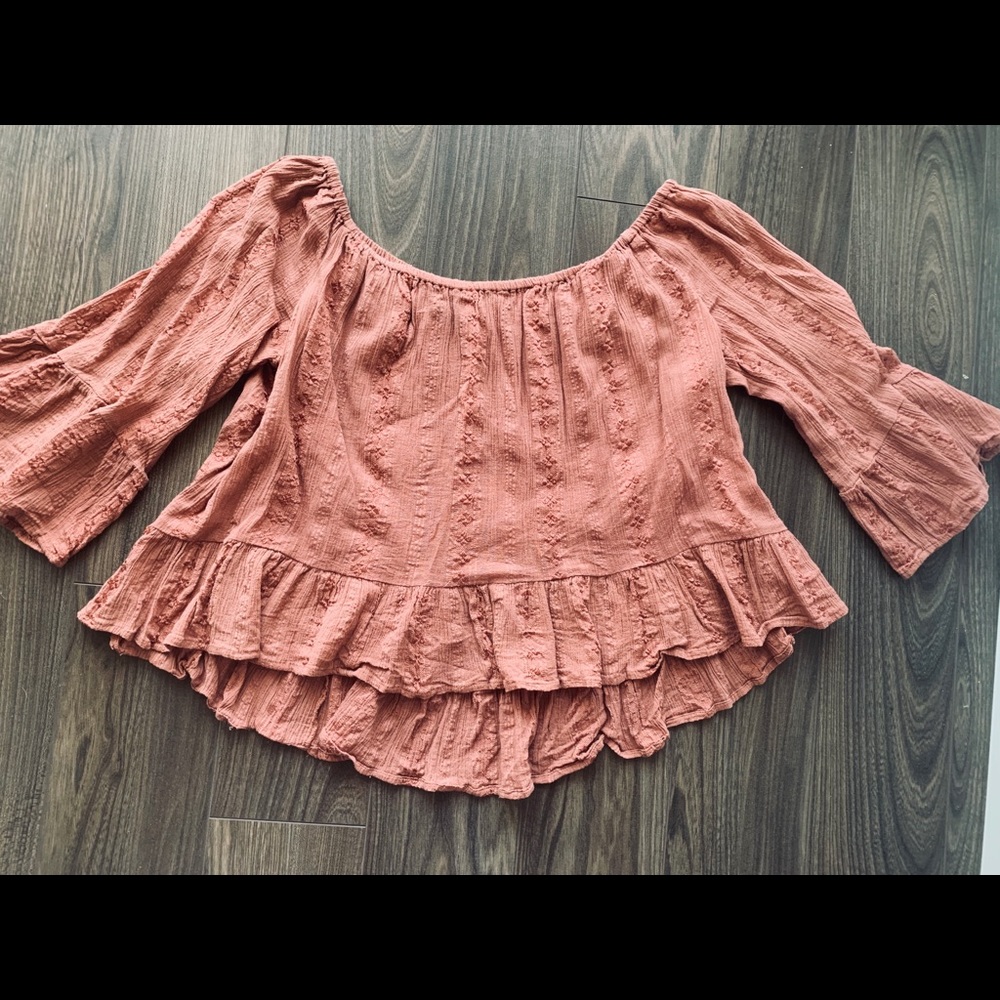 Zara Off-Shoulder Embroidered Top
